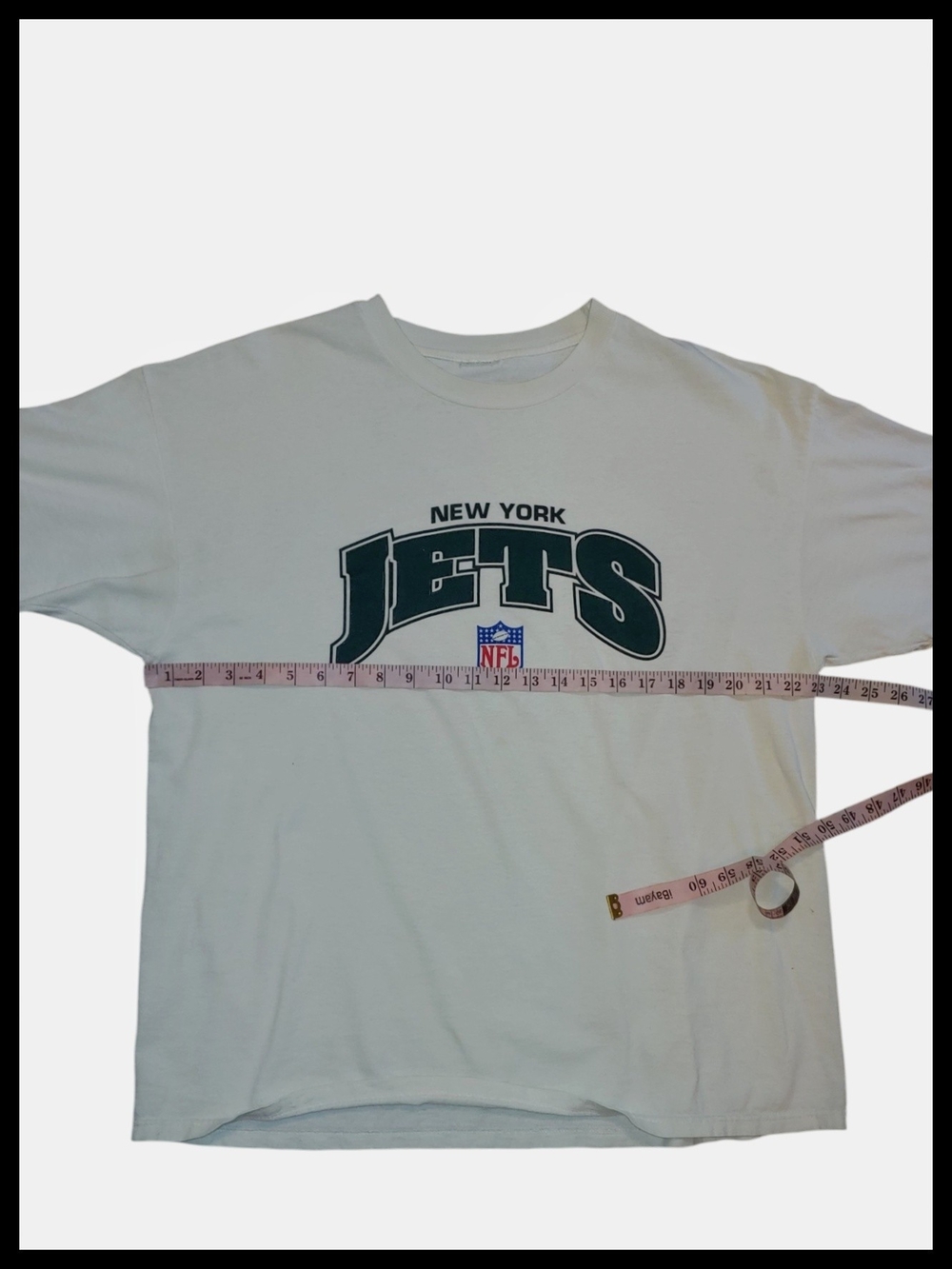 Vintage 1990's New York Jets NFL Short Sleeve Crewneck T-Shirt - White/Green - Picture 5 of 5